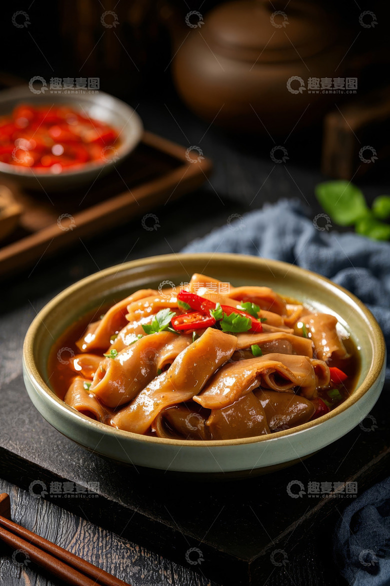 碗装卤味美食近景展示