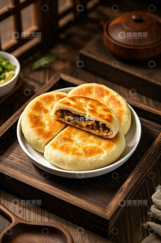 中式肉馅饼特写