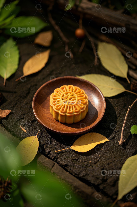 中式风格摆拍的传统月饼