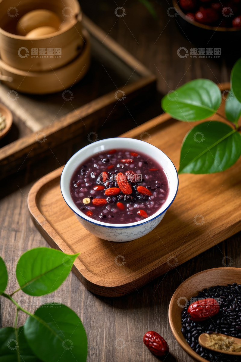 高清大图下载【趣麦麦图】碗装五谷杂粮粥特写