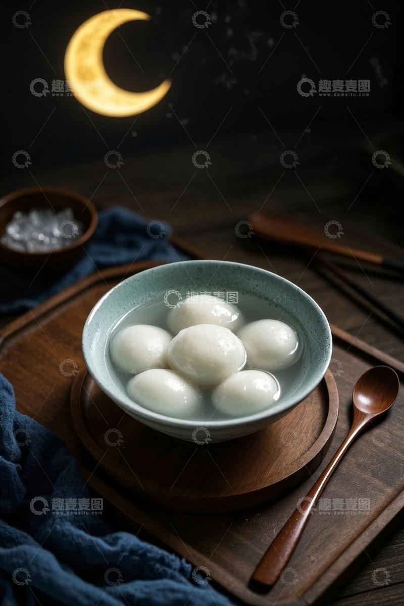 高清大图下载【趣麦麦图】碗中汤圆特写