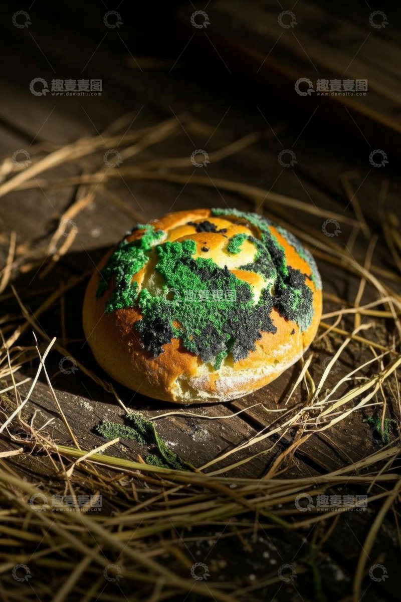 高清大图下载【趣麦麦图】装饰有绿色粉末的面包静物