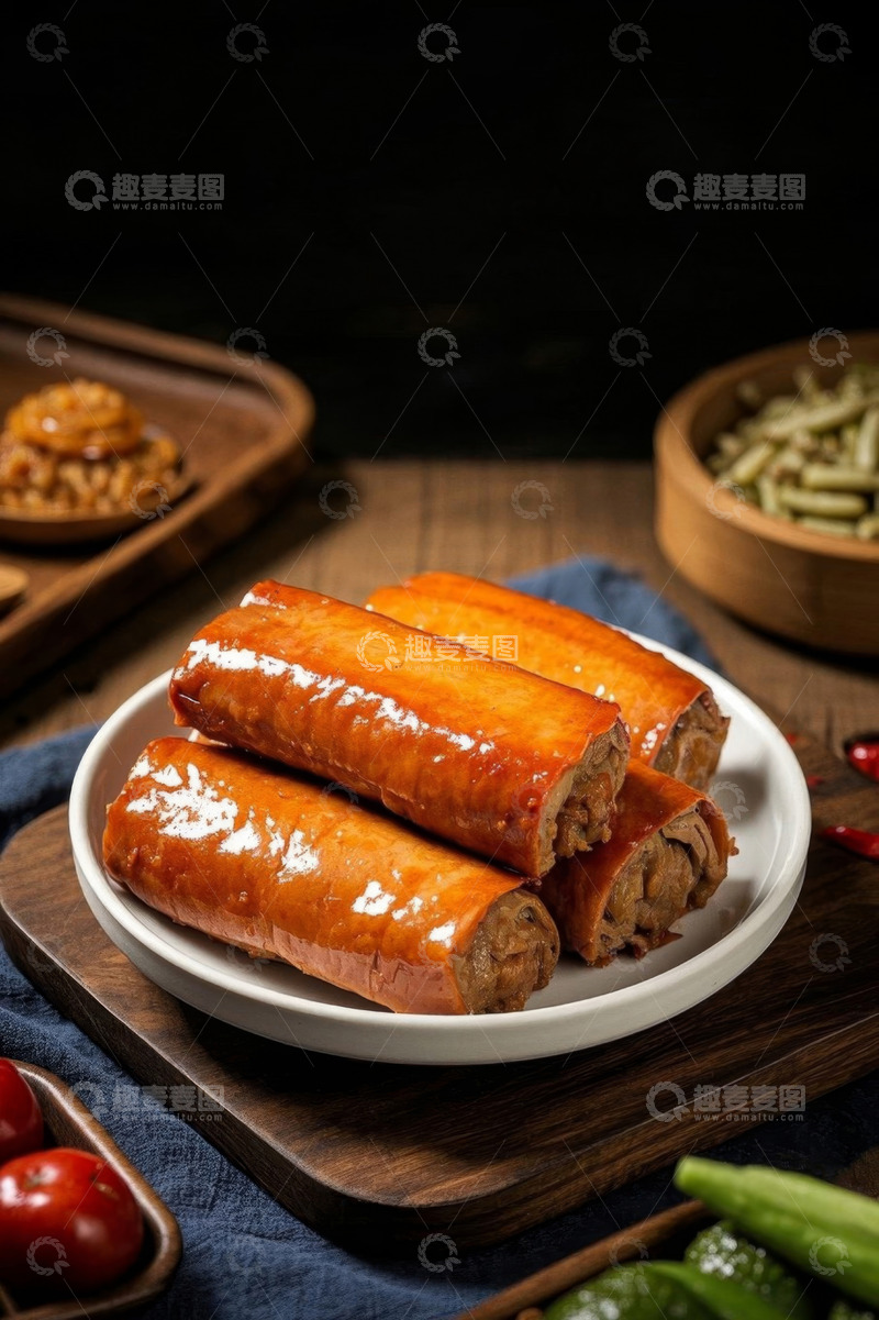 高清大图下载【趣麦麦图】盘中美味肉肠特写