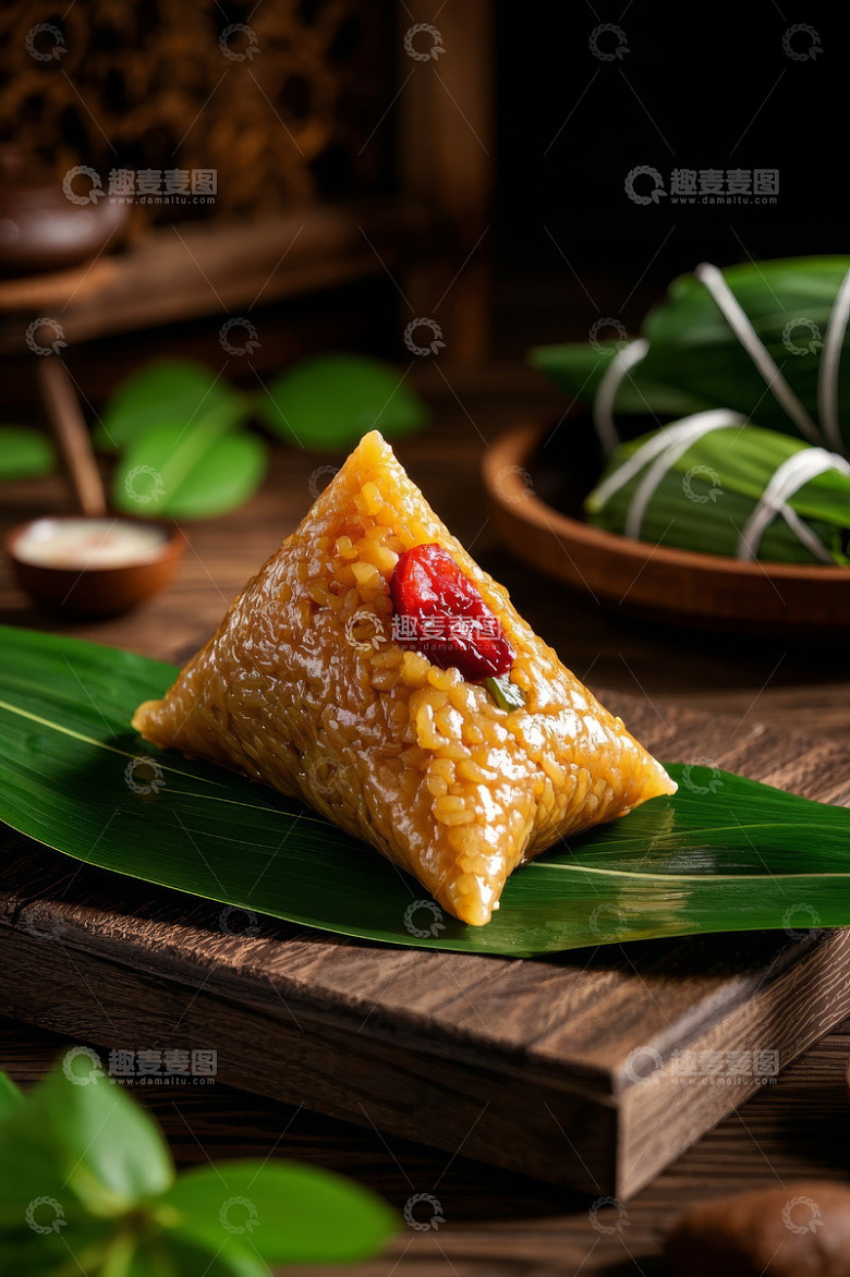 端午红枣粽子特写