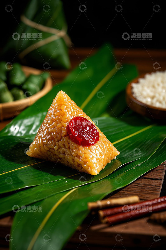 单颗红枣粽特写