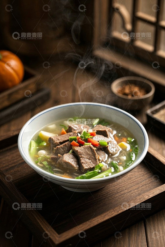 中式牛肉汤美食特写