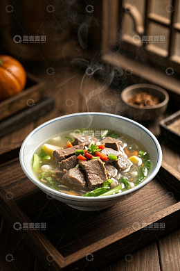 中式牛肉汤美食特写