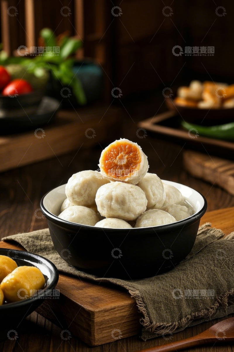 高清大图下载【趣麦麦图】碗装肉丸美食特写