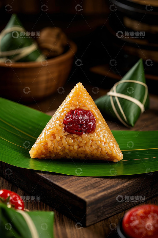 红枣糯米粽子特写