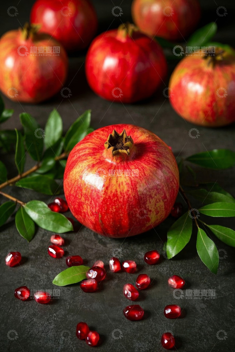 高清大图下载【趣麦麦图】红石榴果实及籽特写