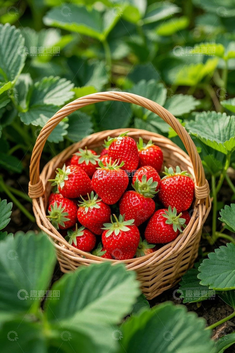 篮子里的新鲜草莓