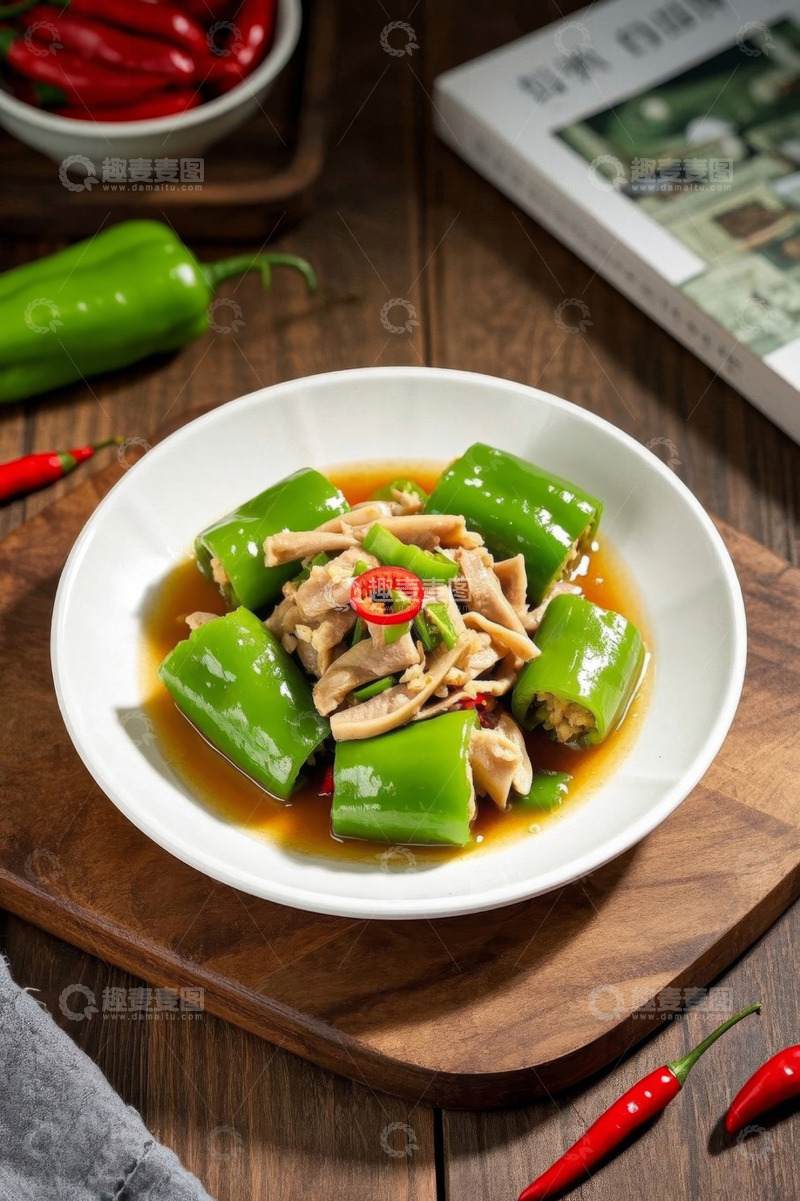 高清大图下载【趣麦麦图】青椒酿肉美食静物