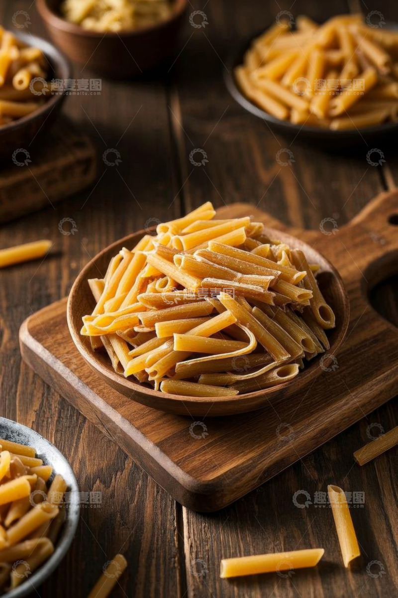 高清大图下载【趣麦麦图】木盘盛放的意大利面静物