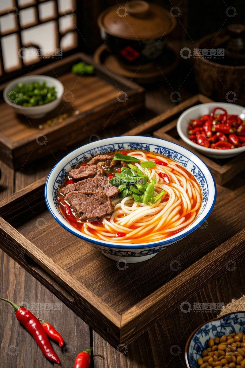 高清大图下载【趣麦麦图】中式碗装牛肉米粉美食