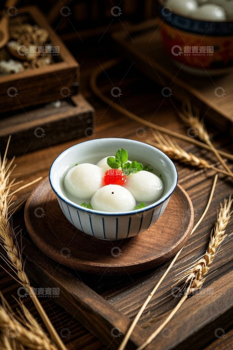 高清大图下载【趣麦麦图】碗装汤圆特写