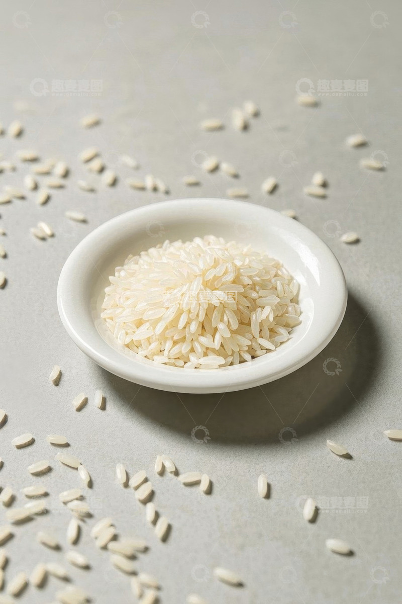高清大图下载【趣麦麦图】白色瓷碗装着的大米特写