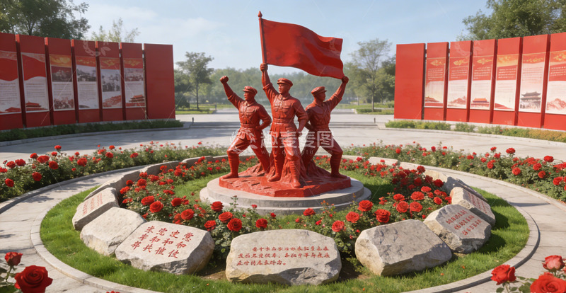 高清大图下载【趣麦麦图】-革命雕塑纪念广场风光