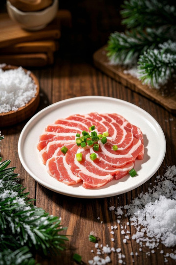 盘中摆放的新鲜肉片