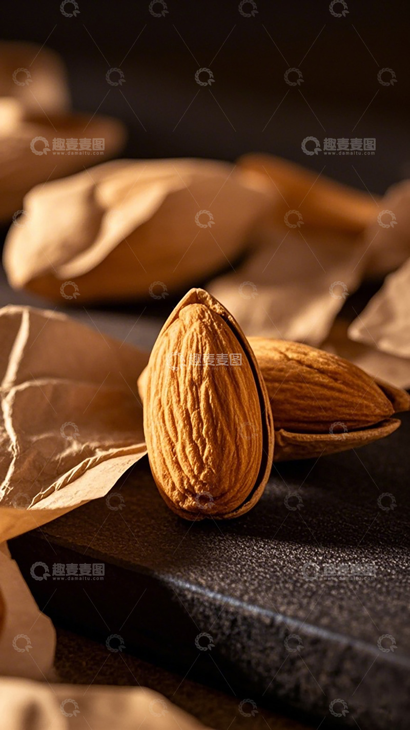 高清大图下载【趣麦麦图】杏仁特写美食摄影