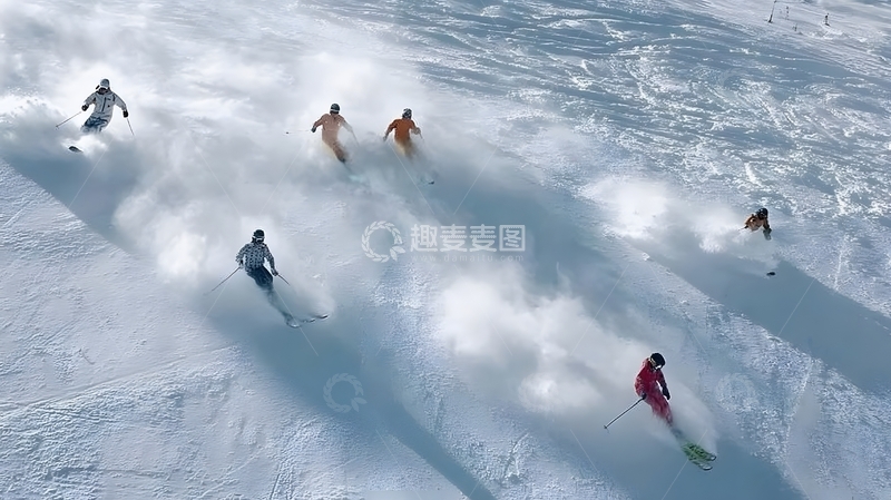 高清大图下载【趣麦麦图】动感滑雪运动雪景摄影