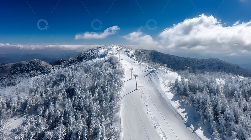 高清大图下载【趣麦麦图】雪岭公路冬景航拍