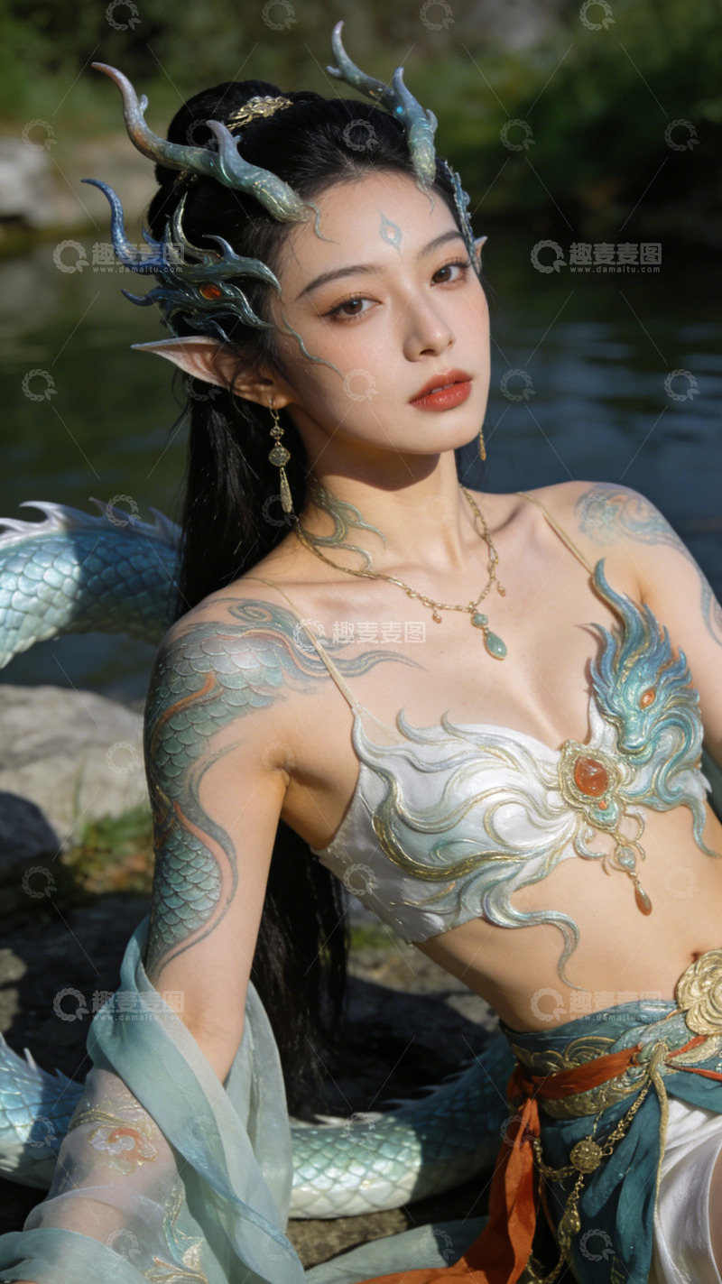 高清大图下载【趣麦麦图】龙女神话造型摄影写真