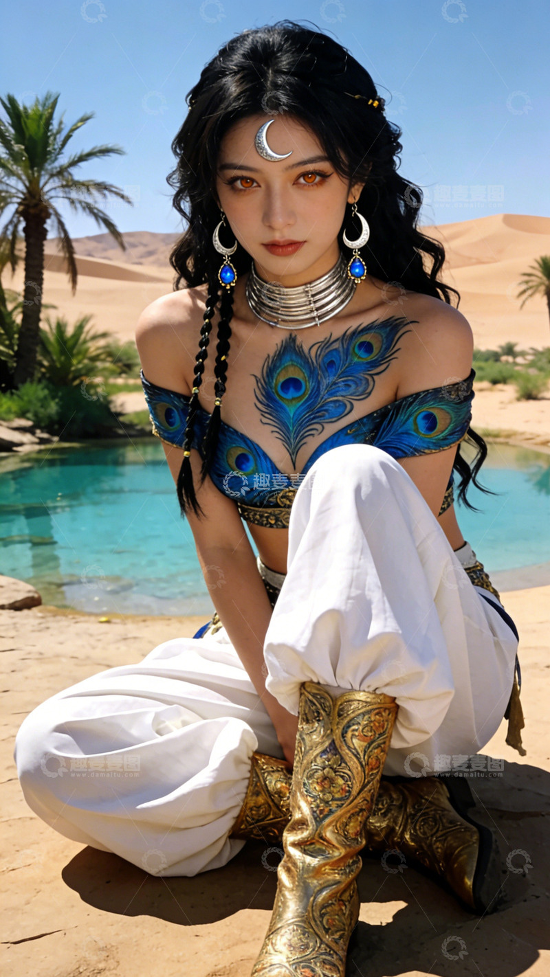 高清大图下载【趣麦麦图】沙漠风情美女写真