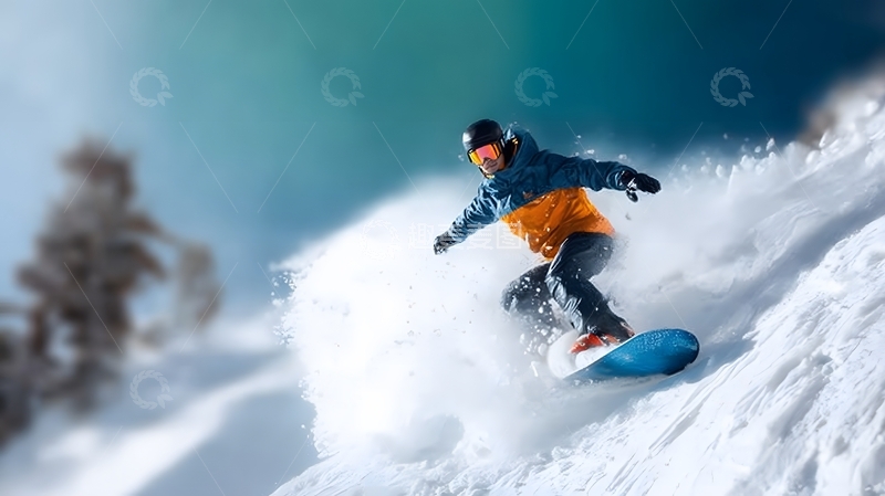 高清大图下载【趣麦麦图】滑雪运动冰雪场景动感瞬间