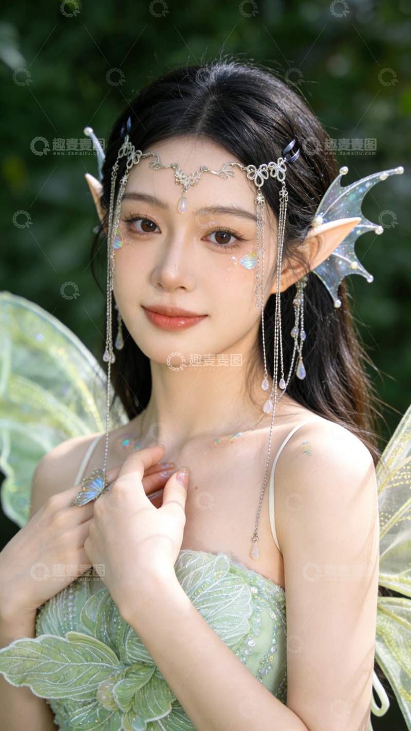 高清大图下载【趣麦麦图】精灵装扮女性写真