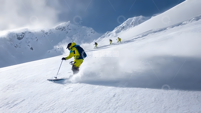 高清大图下载【趣麦麦图】滑雪运动雪山场景