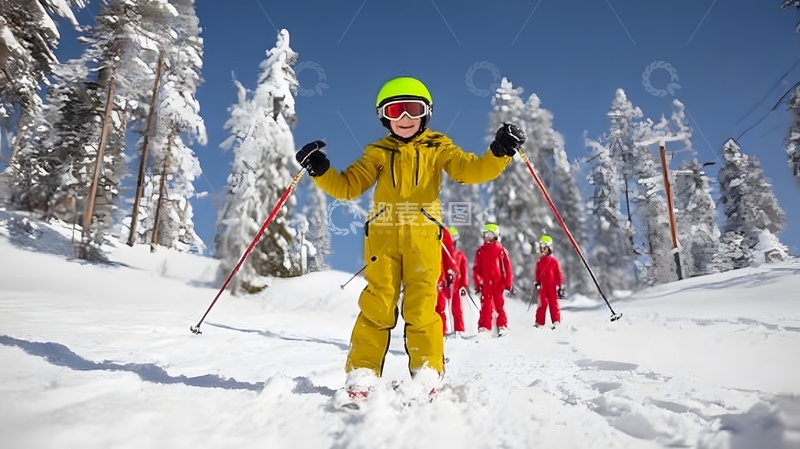 高清大图下载【趣麦麦图】滑雪乐趣雪地运动