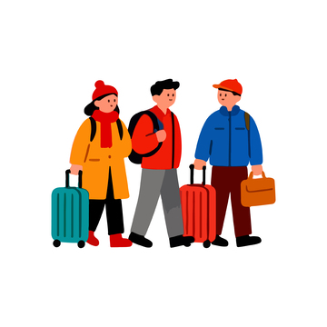 卡通旅行人物矢量插画素材