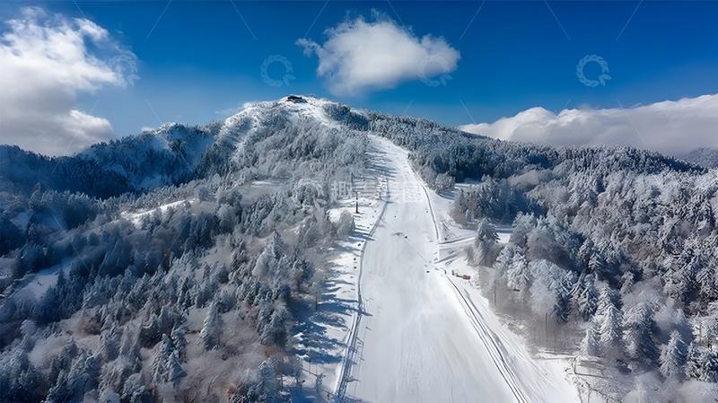 高清大图下载【趣麦麦图】雪域山路冬日航拍