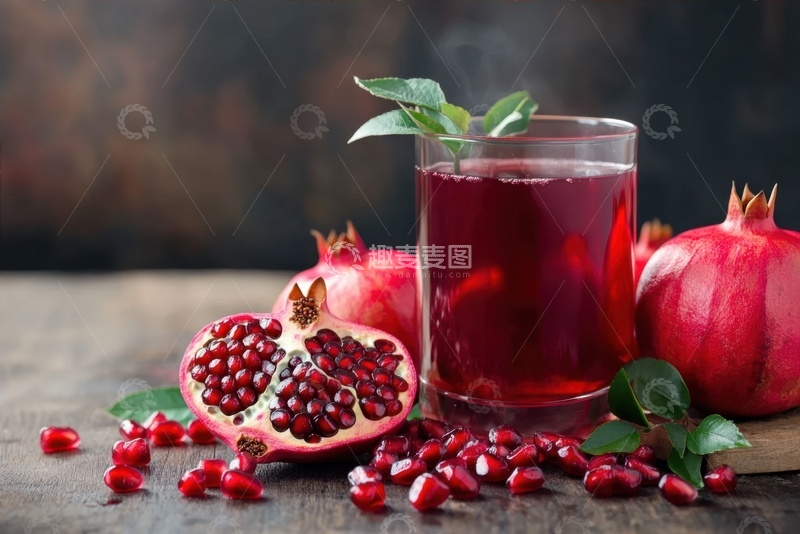 高清大图下载【趣麦麦图】鲜榨石榴汁饮料