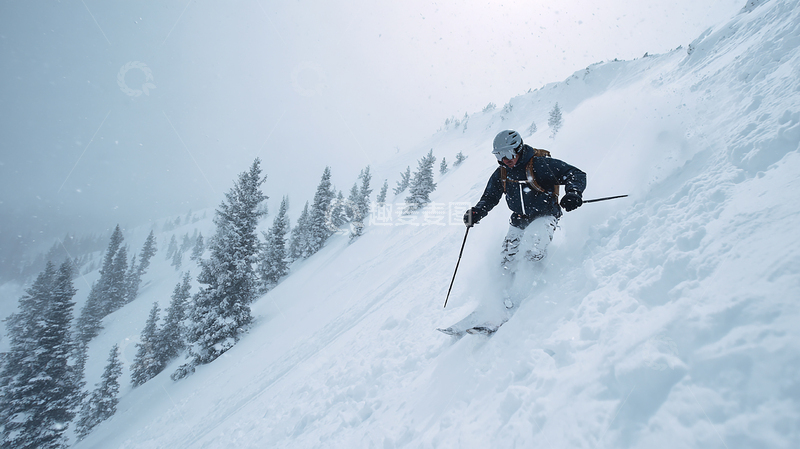 高清大图下载【趣麦麦图】雪山滑雪冒险