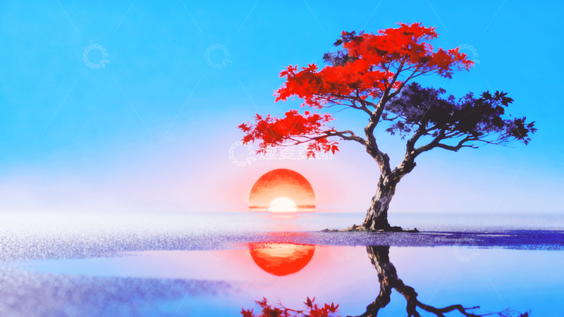 高清大图下载【趣麦麦图】浪漫落日余晖