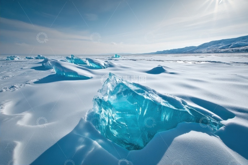 高清大图下载【趣麦麦图】冰川冰块白雪雪地