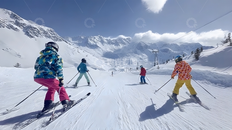 高清大图下载【趣麦麦图】冬季雪山滑雪运动风光摄影