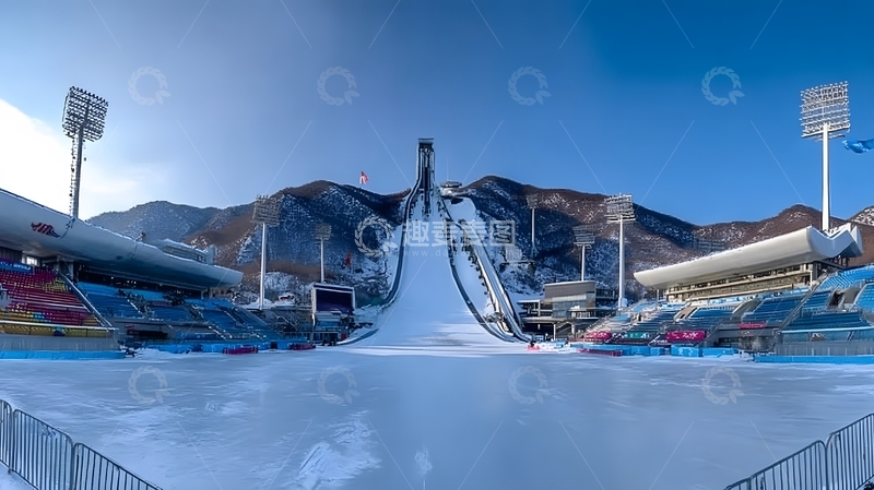 高清大图下载【趣麦麦图】雪上运动场馆全景摄影