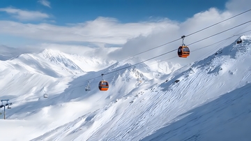 雪山缆车风光