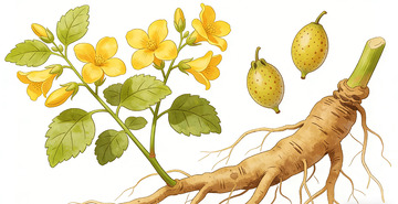 植物插画人参果连翘