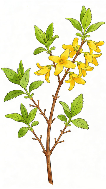 插画风格迎春花植物插图
