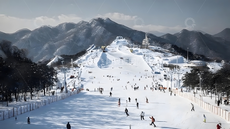 高清大图下载【趣麦麦图】雪山滑雪场风光摄影