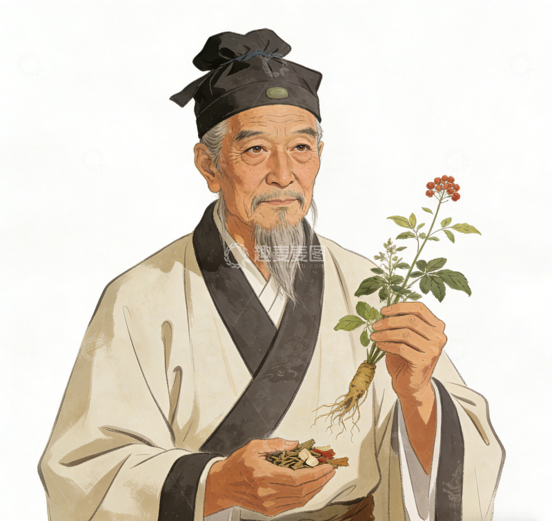 高清大图下载【趣麦麦图】古风中医人物草药插画素材