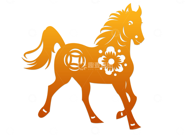 源文件下载【趣麦麦图】十二生肖 马年大吉