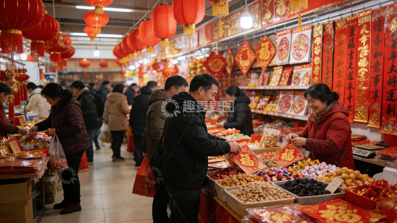 高清大图下载【趣麦麦图】春节购物摄影