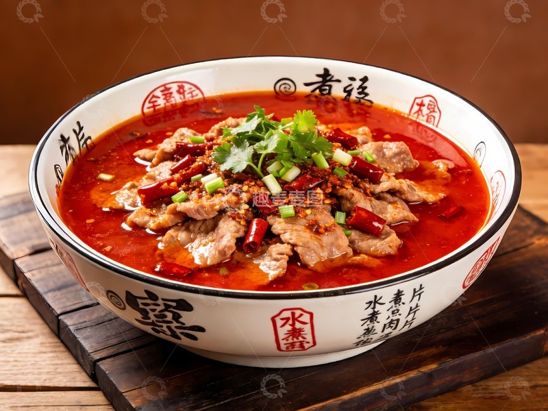 高清大图下载【趣麦麦图】水煮肉片椒麻牛肉 
