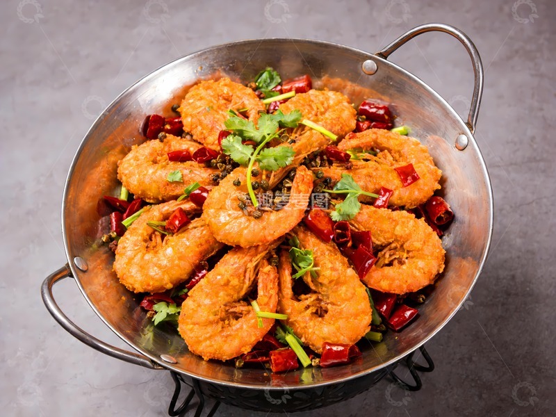 高清大图下载【趣麦麦图】香辣虾干锅虾
