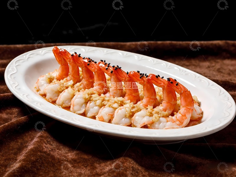 高清大图下载【趣麦麦图】蒜蓉开边虾蒜蓉开背虾