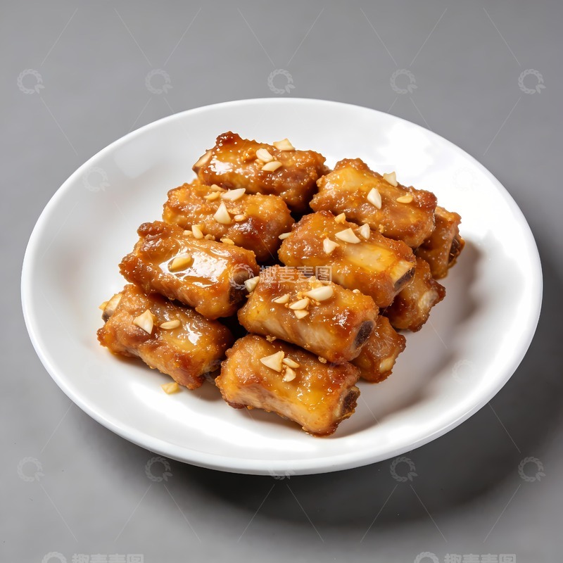 高清大图下载【趣麦麦图】一盘蒜香骨美食